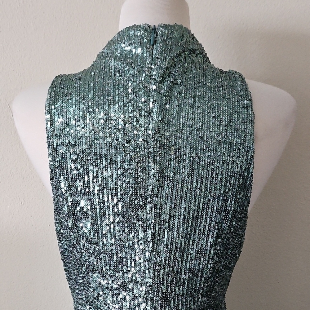 Jigsaw Green Sequin Halter Dress - Picture 6 of 11